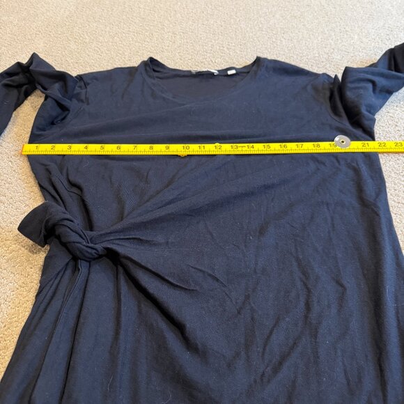 Vince Knit Dress Side Tie Long Sleeve Minimal Knee Length Career Stretch MEDIUM - Picture 6 of 12